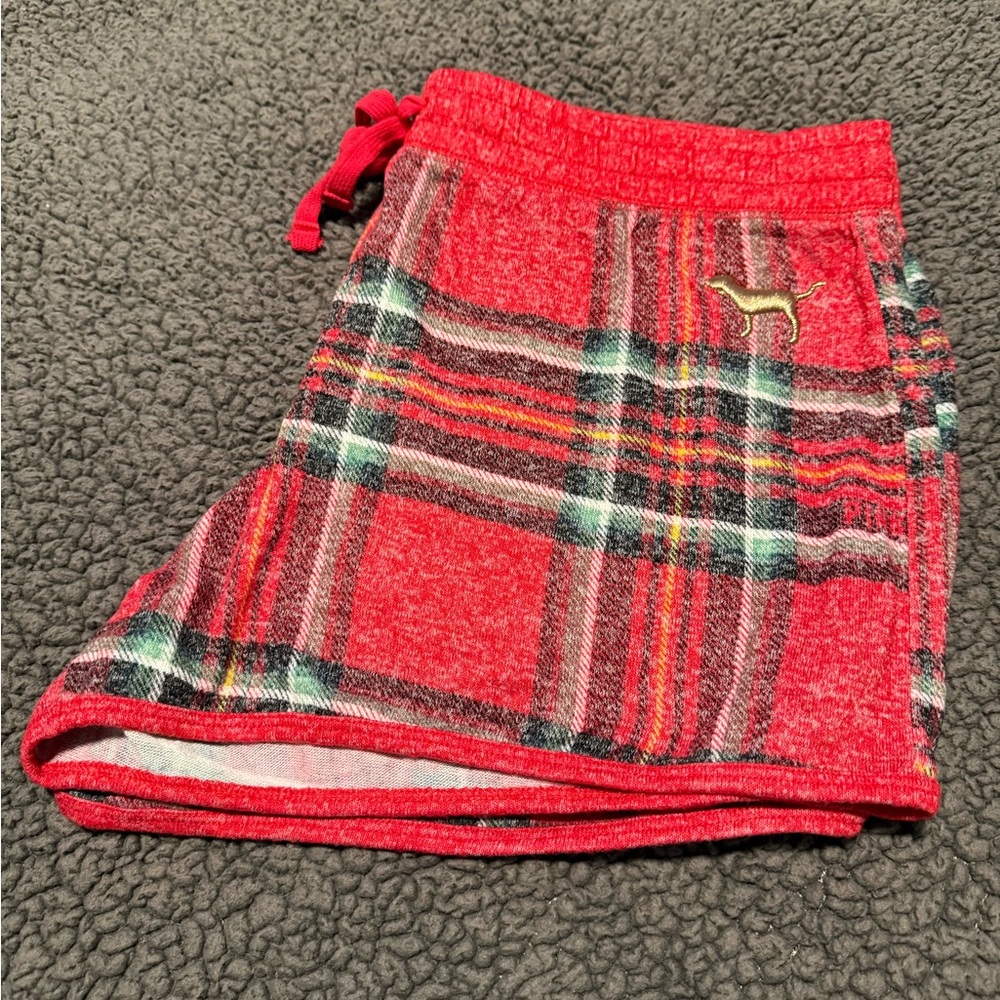 Victoria’s Secret PINK Red Plaid Lounge Shorts
